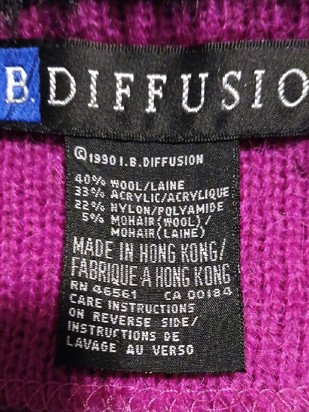 Fuchsia Button-Front Cardigan with Black Faux Fur Collar With side Pockets. - Picture 3 of 3